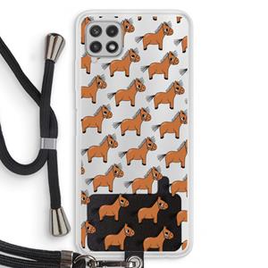 CaseCompany Pony: Samsung Galaxy A22 4G Transparant Hoesje met koord