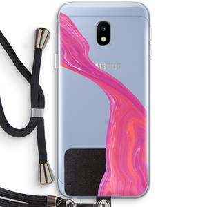 CaseCompany Paarse stroom: Samsung Galaxy J3 (2017) Transparant Hoesje met koord
