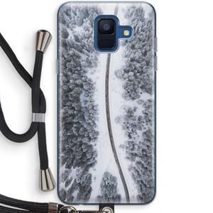 CaseCompany Snøfall: Samsung Galaxy A6 (2018) Transparant Hoesje met koord