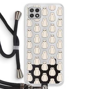 CaseCompany Uilen: Samsung Galaxy A22 4G Transparant Hoesje met koord