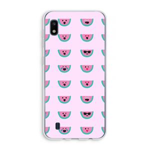 CaseCompany Smiley watermeloenprint: Samsung Galaxy A10 Transparant Hoesje