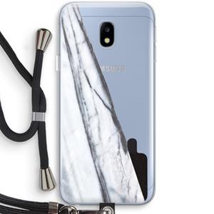 CaseCompany Gestreepte marmer: Samsung Galaxy J3 (2017) Transparant Hoesje met koord