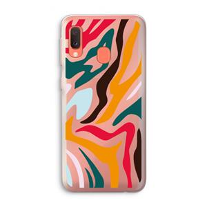 CaseCompany Colored Zebra: Samsung Galaxy A20e Transparant Hoesje