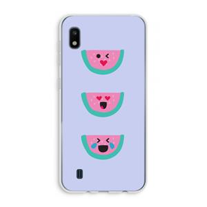 CaseCompany Smiley watermeloen: Samsung Galaxy A10 Transparant Hoesje