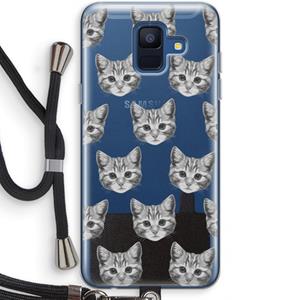 CaseCompany Kitten: Samsung Galaxy A6 (2018) Transparant Hoesje met koord