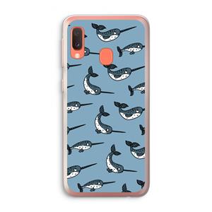 CaseCompany Narwhal: Samsung Galaxy A20e Transparant Hoesje