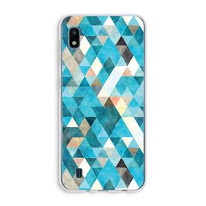 CaseCompany Gekleurde driehoekjes blauw: Samsung Galaxy A10 Transparant Hoesje