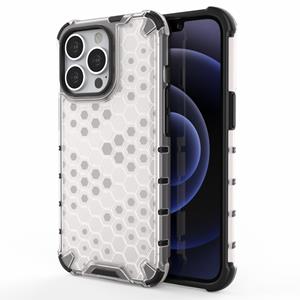 Lunso Honinggraat Armor Backcover hoes - iPhone 13 Pro - Wit