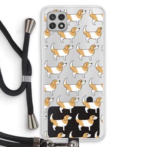 CaseCompany Doggy: Samsung Galaxy A22 4G Transparant Hoesje met koord