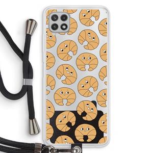 CaseCompany Croissant: Samsung Galaxy A22 4G Transparant Hoesje met koord
