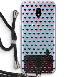 CaseCompany Hartjes: Samsung Galaxy J3 (2017) Transparant Hoesje met koord
