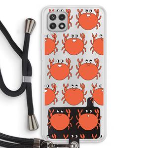 CaseCompany Krab: Samsung Galaxy A22 4G Transparant Hoesje met koord