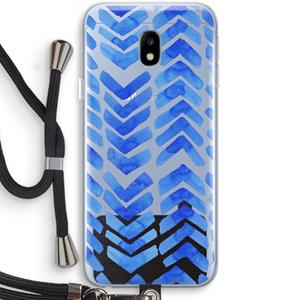 CaseCompany Blauwe pijlen: Samsung Galaxy J3 (2017) Transparant Hoesje met koord