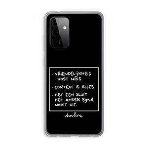 CaseCompany Mijn Motto's: Samsung Galaxy A72 Transparant Hoesje