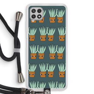 CaseCompany Sansevieria: Samsung Galaxy A22 4G Transparant Hoesje met koord