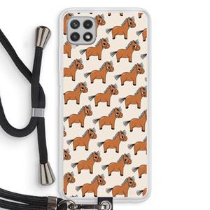 CaseCompany Pony: Samsung Galaxy A22 4G Transparant Hoesje met koord