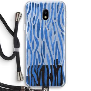 CaseCompany Blauwe nerven: Samsung Galaxy J3 (2017) Transparant Hoesje met koord