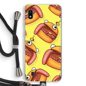 CaseCompany Hamburger: Samsung Galaxy A10 Transparant Hoesje met koord