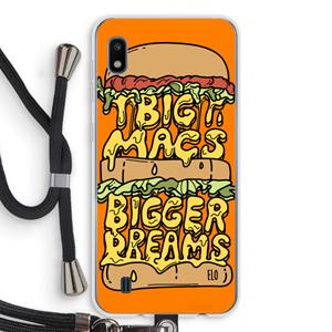 CaseCompany Big Macs Bigger Dreams: Samsung Galaxy A10 Transparant Hoesje met koord