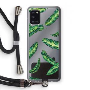 CaseCompany Lange bladeren: Samsung Galaxy A31 Transparant Hoesje met koord