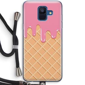 CaseCompany Ice cream: Samsung Galaxy A6 (2018) Transparant Hoesje met koord