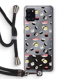CaseCompany Sushi time: Samsung Galaxy A31 Transparant Hoesje met koord
