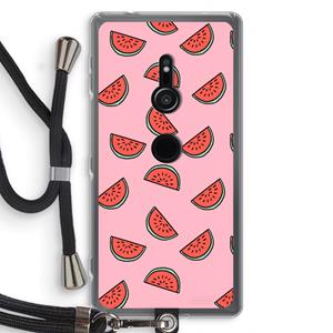 CaseCompany Watermeloen: Sony Xperia XZ2 Transparant Hoesje met koord