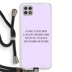 CaseCompany Regenboog: Samsung Galaxy A22 4G Transparant Hoesje met koord