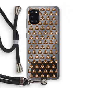 CaseCompany Poop emoji: Samsung Galaxy A31 Transparant Hoesje met koord