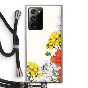 CaseCompany Wilde bloemen: Samsung Galaxy Note 20 Ultra / Note 20 Ultra 5G Transparant Hoesje met koord