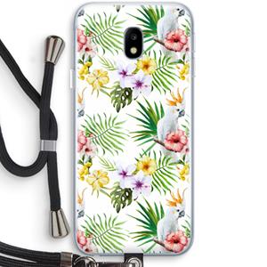 CaseCompany Gele kuif: Samsung Galaxy J3 (2017) Transparant Hoesje met koord