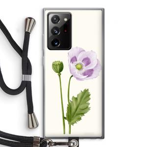 CaseCompany Purple poppy: Samsung Galaxy Note 20 Ultra / Note 20 Ultra 5G Transparant Hoesje met koord