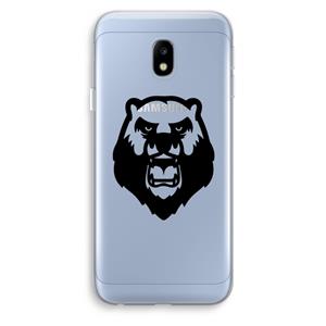 CaseCompany Angry Bear (black): Samsung Galaxy J3 (2017) Transparant Hoesje