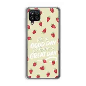 CaseCompany Don't forget to have a great day: Samsung Galaxy A12 Transparant Hoesje