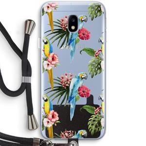 CaseCompany Kleurrijke papegaaien: Samsung Galaxy J3 (2017) Transparant Hoesje met koord