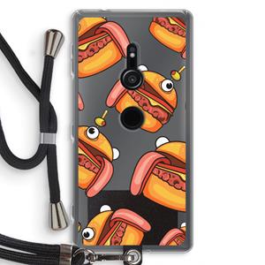 CaseCompany Hamburger: Sony Xperia XZ2 Transparant Hoesje met koord