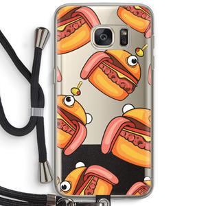 CaseCompany Hamburger: Samsung Galaxy S7 Transparant Hoesje met koord