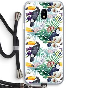 CaseCompany Tukans: Samsung Galaxy J3 (2017) Transparant Hoesje met koord