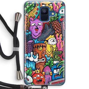 CaseCompany Vexx Mixtape: Samsung Galaxy A6 (2018) Transparant Hoesje met koord