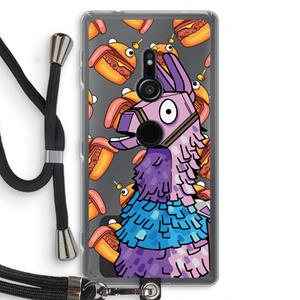 CaseCompany Loot Burger: Sony Xperia XZ2 Transparant Hoesje met koord