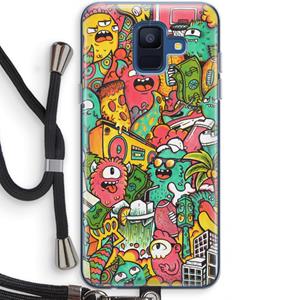 CaseCompany Vexx City: Samsung Galaxy A6 (2018) Transparant Hoesje met koord