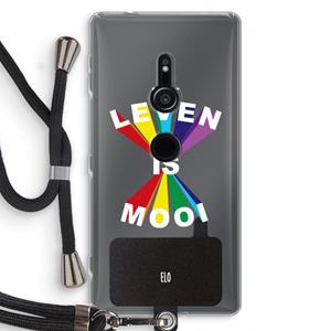 CaseCompany Het Leven Is Mooi: Sony Xperia XZ2 Transparant Hoesje met koord