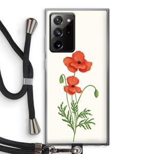 CaseCompany Red poppy: Samsung Galaxy Note 20 Ultra / Note 20 Ultra 5G Transparant Hoesje met koord