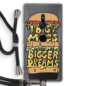 CaseCompany Big Macs Bigger Dreams: Sony Xperia XZ2 Transparant Hoesje met koord