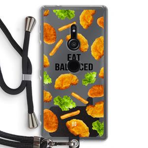 CaseCompany Eat Balanced: Sony Xperia XZ2 Transparant Hoesje met koord