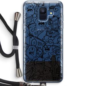 CaseCompany Vexx Black City : Samsung Galaxy A6 (2018) Transparant Hoesje met koord