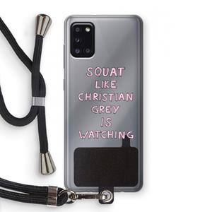 CaseCompany Christian Grey: Samsung Galaxy A31 Transparant Hoesje met koord