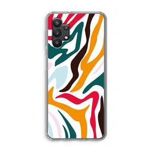 CaseCompany Colored Zebra: Samsung Galaxy A32 5G Transparant Hoesje