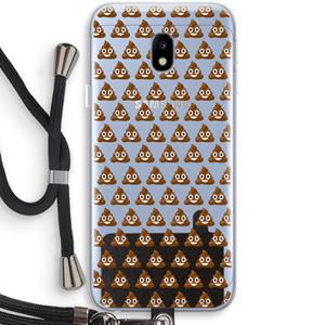 CaseCompany Poop emoji: Samsung Galaxy J3 (2017) Transparant Hoesje met koord