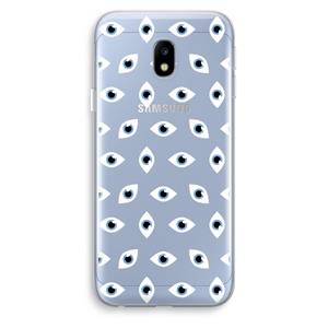 CaseCompany Eyes pattern: Samsung Galaxy J3 (2017) Transparant Hoesje
